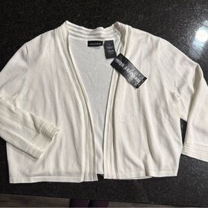 Nina Leonard Women's Elegant cream Open Cardigan